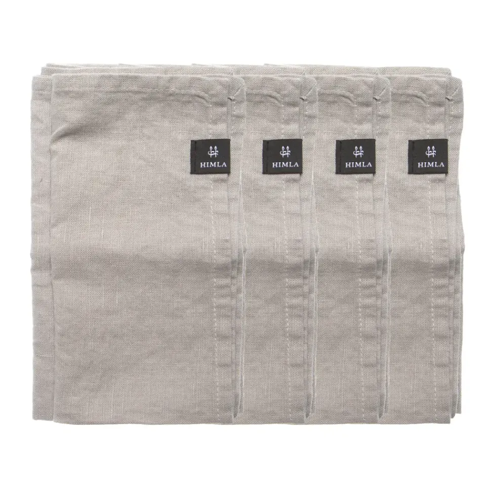 Linen & Cotton Napkins^Himla Sunshine napkin 4-pack, Ash (light ) Grey