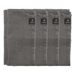 Linen & Cotton Napkins^Himla Sunshine napkin 4-pack, Charcoal (dark ) Grey