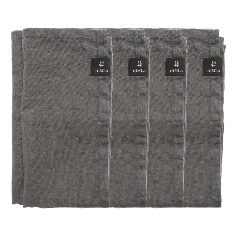 Linen & Cotton Napkins^Himla Sunshine napkin 4-pack, Charcoal (dark ) Grey