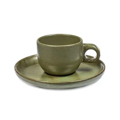 Hot Serax Surface espresso cup with saucer 10 cl, camo Green