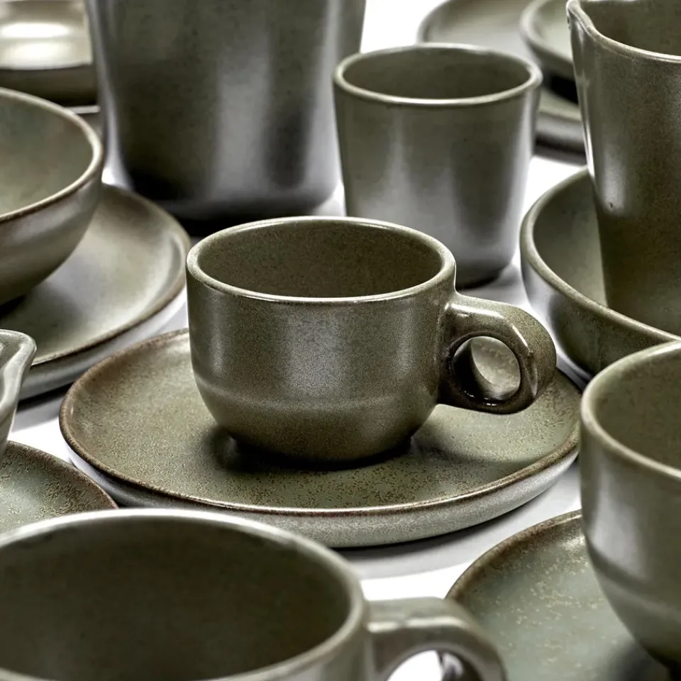 Hot Serax Surface espresso cup with saucer 10 cl, camo Green