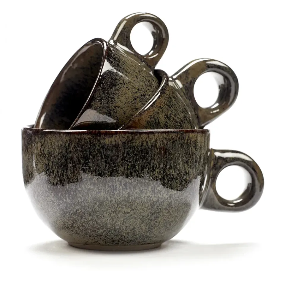 New Serax Surface espresso cup with saucer 10 cl, indi grey Multi