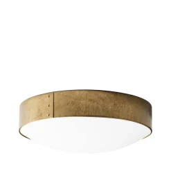 Clearance Konsthantverk Svep ceiling light, Raw brass, ø45cm, opal acrylic Gold-coloured