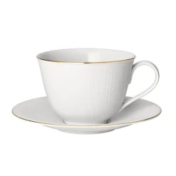 Online Rörstrand Swedish Grace Gala teacup with saucer, White
