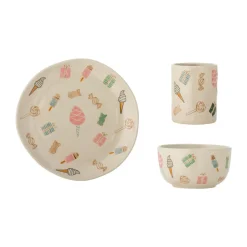 Table Settings & Starter Sets^Bloomingville Sweets dinnerware set 3 pieces, Nature White