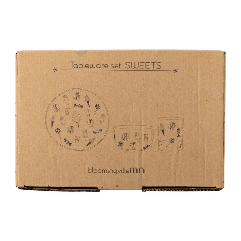 Table Settings & Starter Sets^Bloomingville Sweets dinnerware set 3 pieces, Nature White