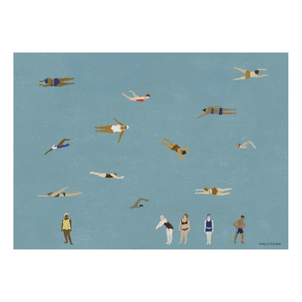Posters^Fine Little Day Swimmers poster, , 50x70 cm Blue