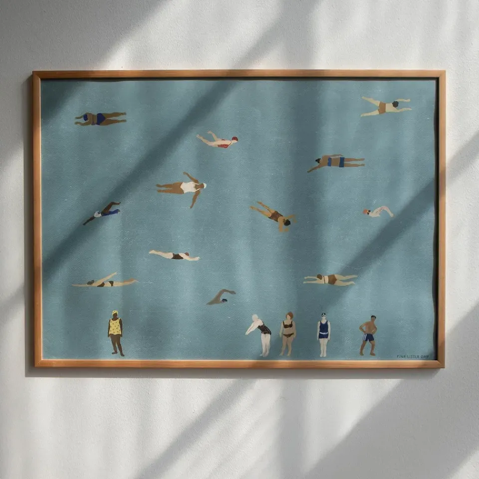 Posters^Fine Little Day Swimmers poster, , 50x70 cm Blue