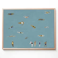 Online Fine Little Day Swimmers poster, , 40x50 cm Blue