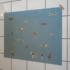 Online Fine Little Day Swimmers poster, , 40x50 cm Blue