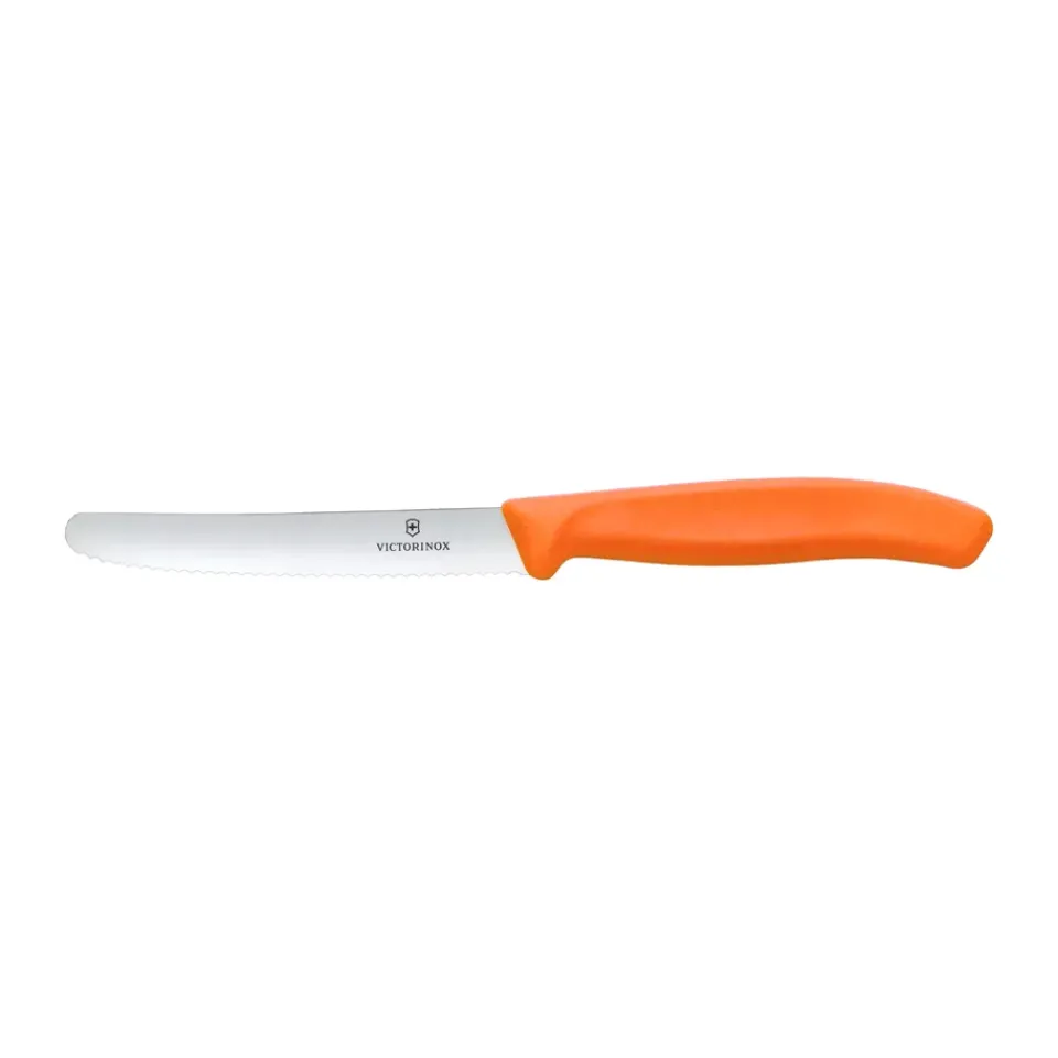 Hot Victorinox Swiss Classic serrated sausage/tomato knife 11 cm, Orange