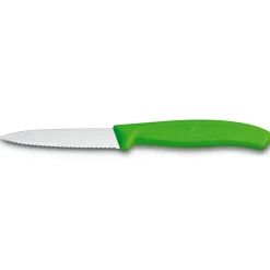 Paring Knives^Victorinox Swiss Classic vegetable-/paring knife serrated 8 cm, Green Silver-coloured