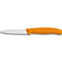 Hot Victorinox Swiss Classic vegetable-/paring knife serrated 8 cm, Orange OrangeSilver-coloured