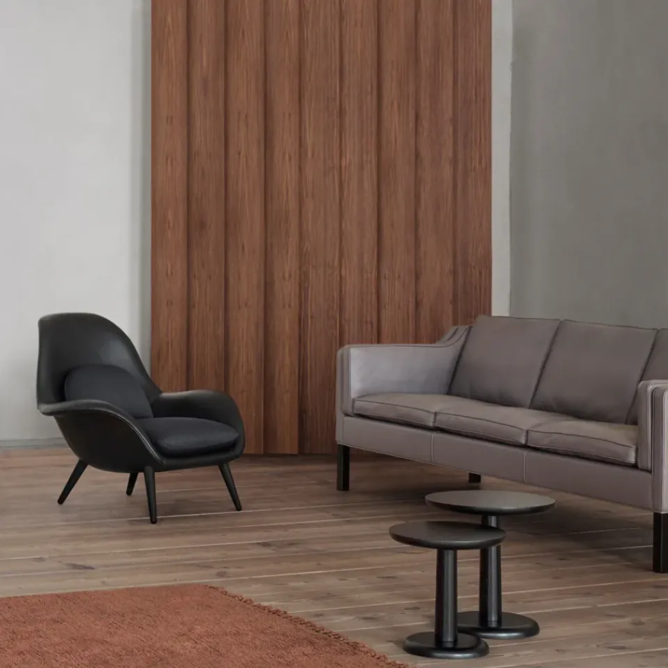 Armchairs & Footstools^Fredericia Furniture Swoon armchair, Hallingdal 65 180-oiled oak Grey