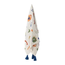 Baby Blankets^Bloomingville Sylvie cotton throw 160x130 cm, Natural White