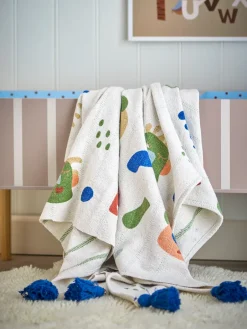 Baby Blankets^Bloomingville Sylvie cotton throw 160x130 cm, Natural White