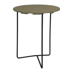 Balcony Furniture|Table For Outdoor Use^Grythyttan Stålmöbler Table 6B table, Light green oak-black, Ø60 cm GreenBlack