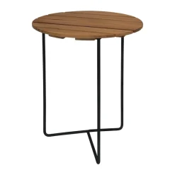 Sale Grythyttan Stålmöbler Table 6B table, Untreated teak-black, Ø60 cm BeigeBlack