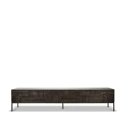 Outlet Ethnicraft Tabwa media cabinet, teak 51x240 cm Black
