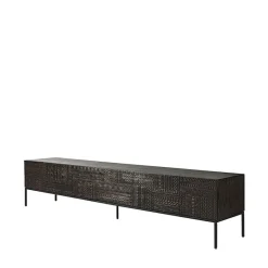 Outlet Ethnicraft Tabwa media cabinet, teak 51x240 cm Black