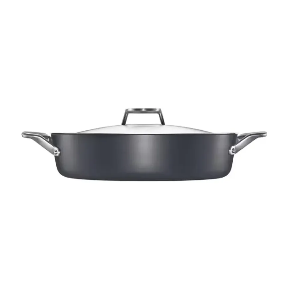 Oven Dishes^Fiskars Taiten oven pan with lid, 28 cm Black