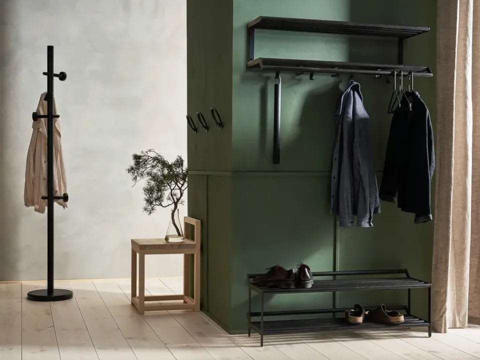 Sale Essem Design Tamburin shoe shelf 100 cm, oiled oak- Black