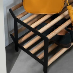 Shoe Racks|Shoe Racks^Essem Design Tamburin shoe shelf 60 cm, oak- Black