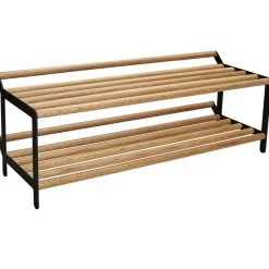 Shoe Racks|Shoe Racks^Essem Design Tamburin shoe shelf 100 cm, oak- Black