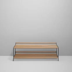 Shoe Racks|Shoe Racks^Essem Design Tamburin shoe shelf 100 cm, oak- Black