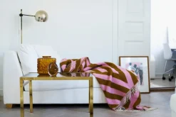 Wool Blankets & Throws^Klippan Yllefabrik Tangent wool throw 130x200 cm, -carmel Pink