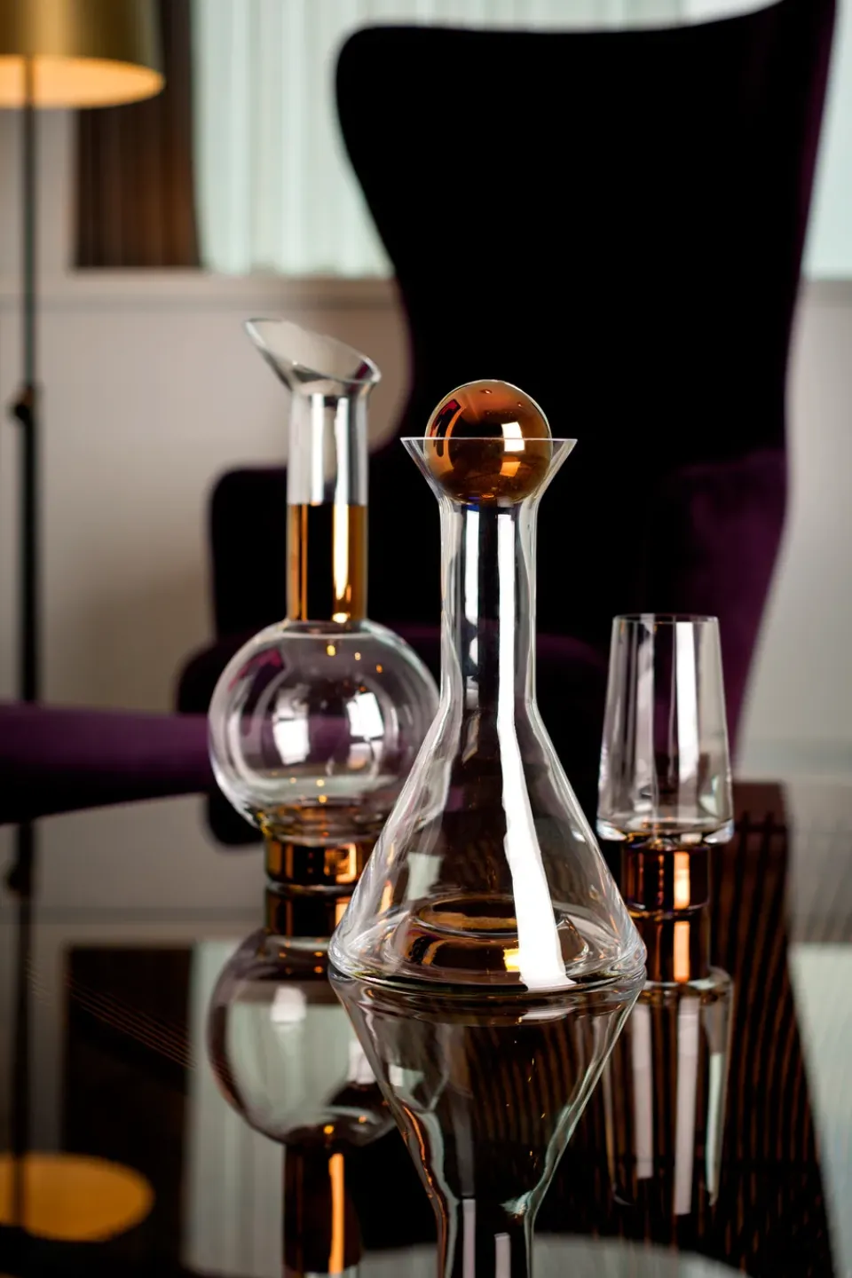 Wine Carafes & Decanters^Tom Dixon Tank wine carafe 1 L, Copper Transparent
