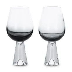 Wine Glasses^Tom Dixon Tank wine glass 2-pack, black Transparent