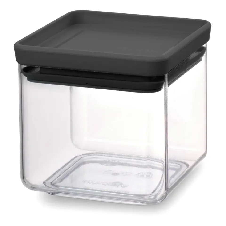 Best Brabantia TASTY+ square storage jar 0.7 L, Dark Grey