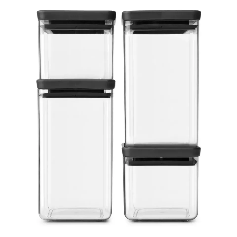 Storage Jars^Brabantia TASTY+ square storage jar set, Dark Grey