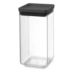Brabantia TASTY+ square storage jar 1.6 L, Dark Grey
