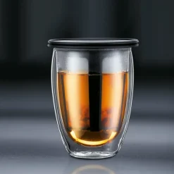 Discount Bodum Tea For One glass with tea strainer, Black