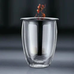 Discount Bodum Tea For One glass with tea strainer, Black