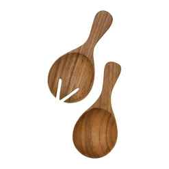 Salad Servers^Tell Me More Teak salad servers small 2 pieces, Brown