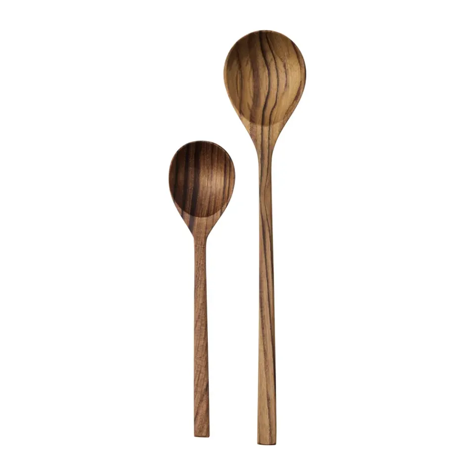 New Tell Me More Teak serving spoons 2 pieces, Brown