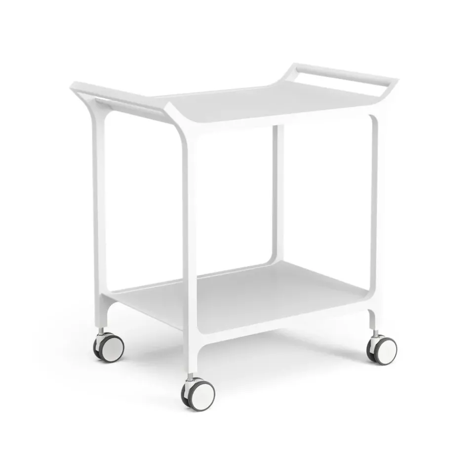 Serving Trolleys^Swedese Teatime serving trolley, Ash glazed White
