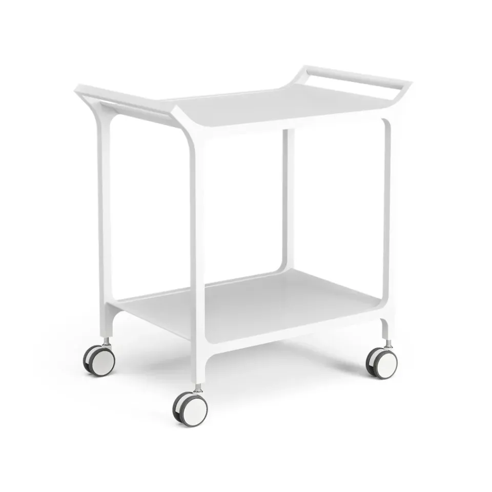 Serving Trolleys^Swedese Teatime serving trolley, Ash glazed White