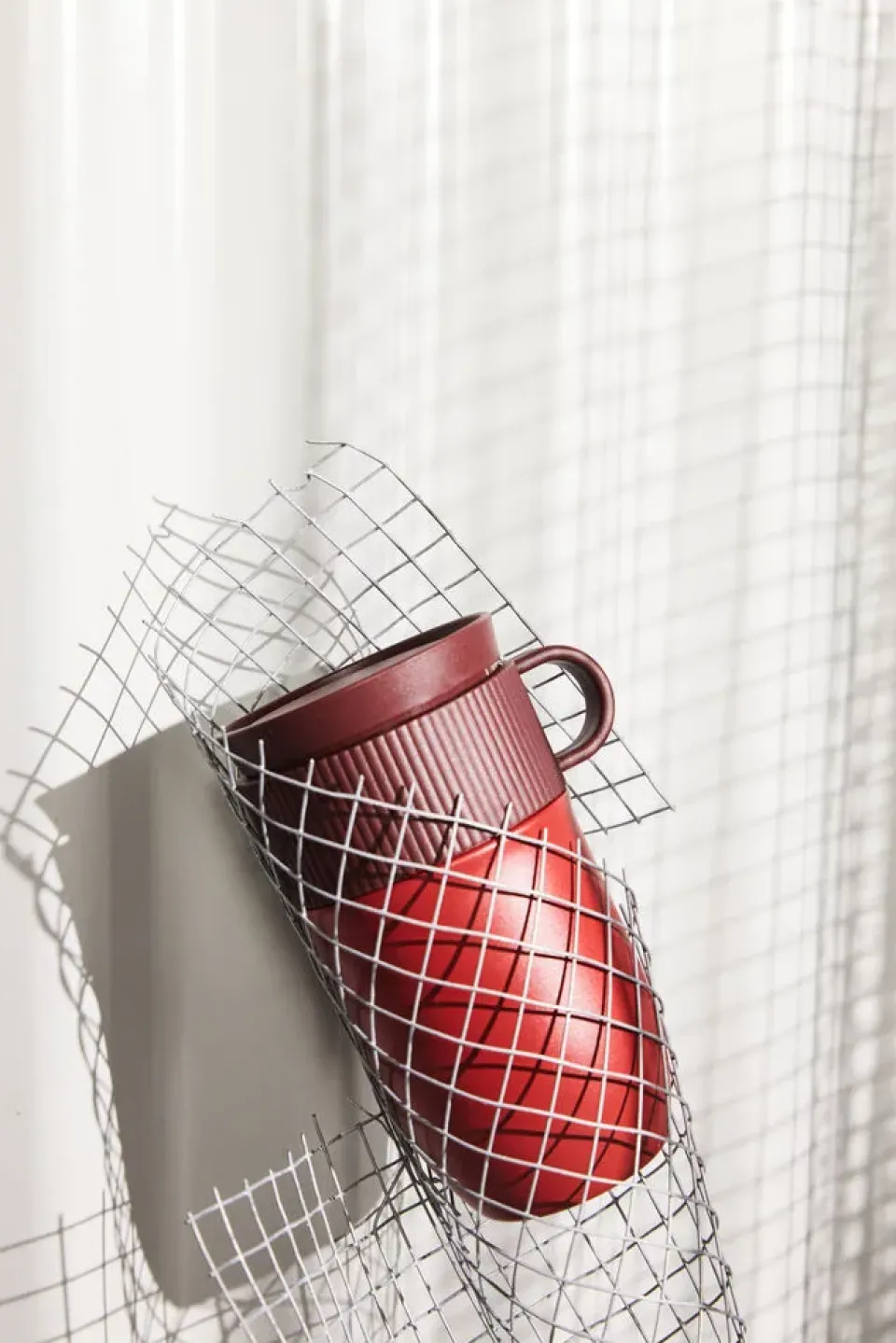 Hot Sagaform Ted car mug thermos mug 28 cm, Wine Red
