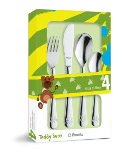 Children's Cutlery^Amefa Teddy children's cutlery 4 pieces, Stainless steel Silver-coloured
