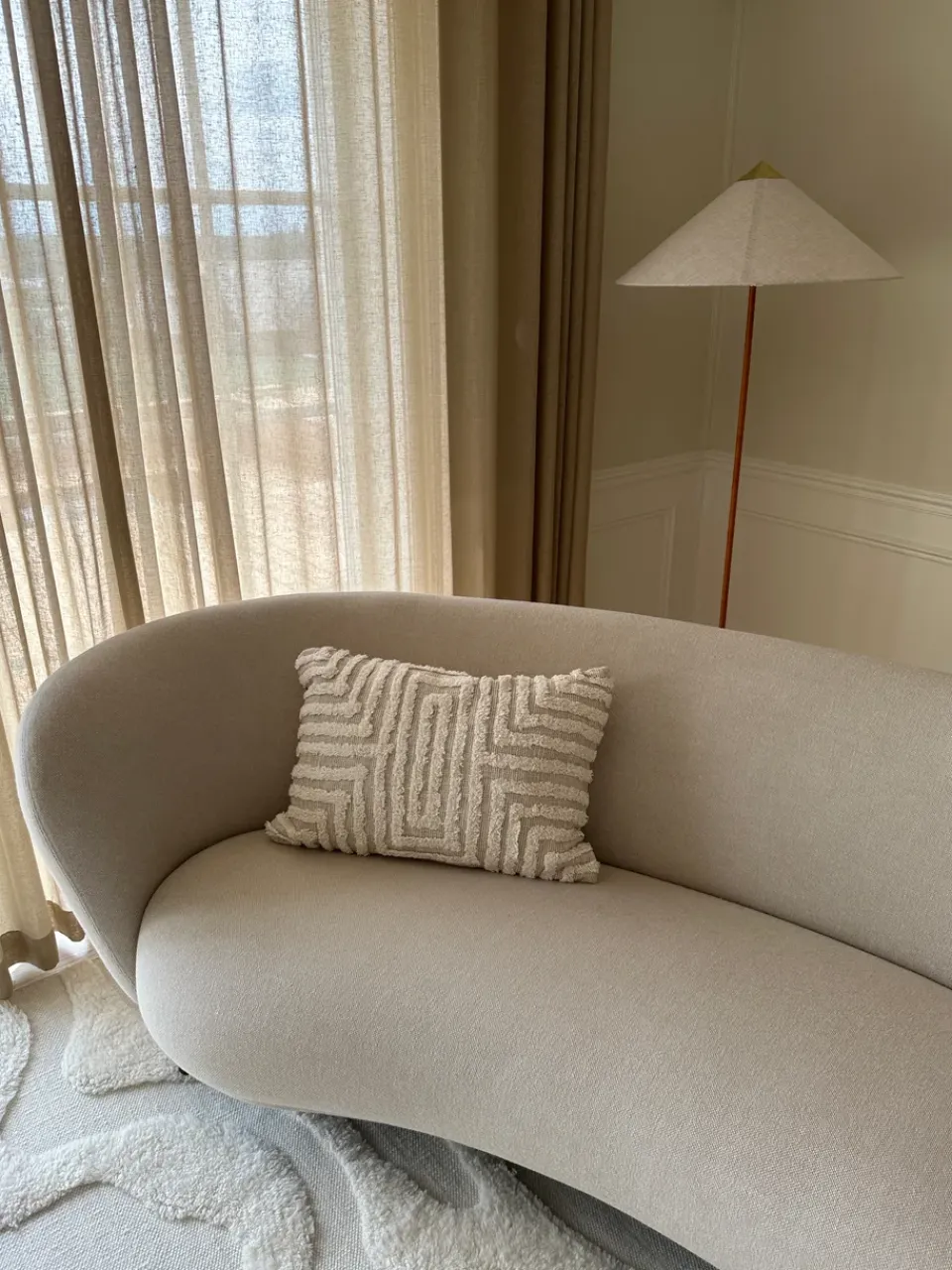 Online Tinted Telin cushion 30x50 cm, Off White