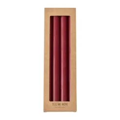 Candles^Tell Me More dinner stearin candles 28 cm 4-pack, Dark Red