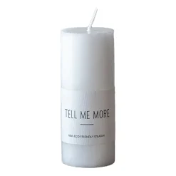 New Tell Me More stearin block candle S 10 cm, White
