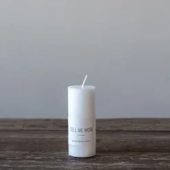 New Tell Me More stearin block candle S 10 cm, White