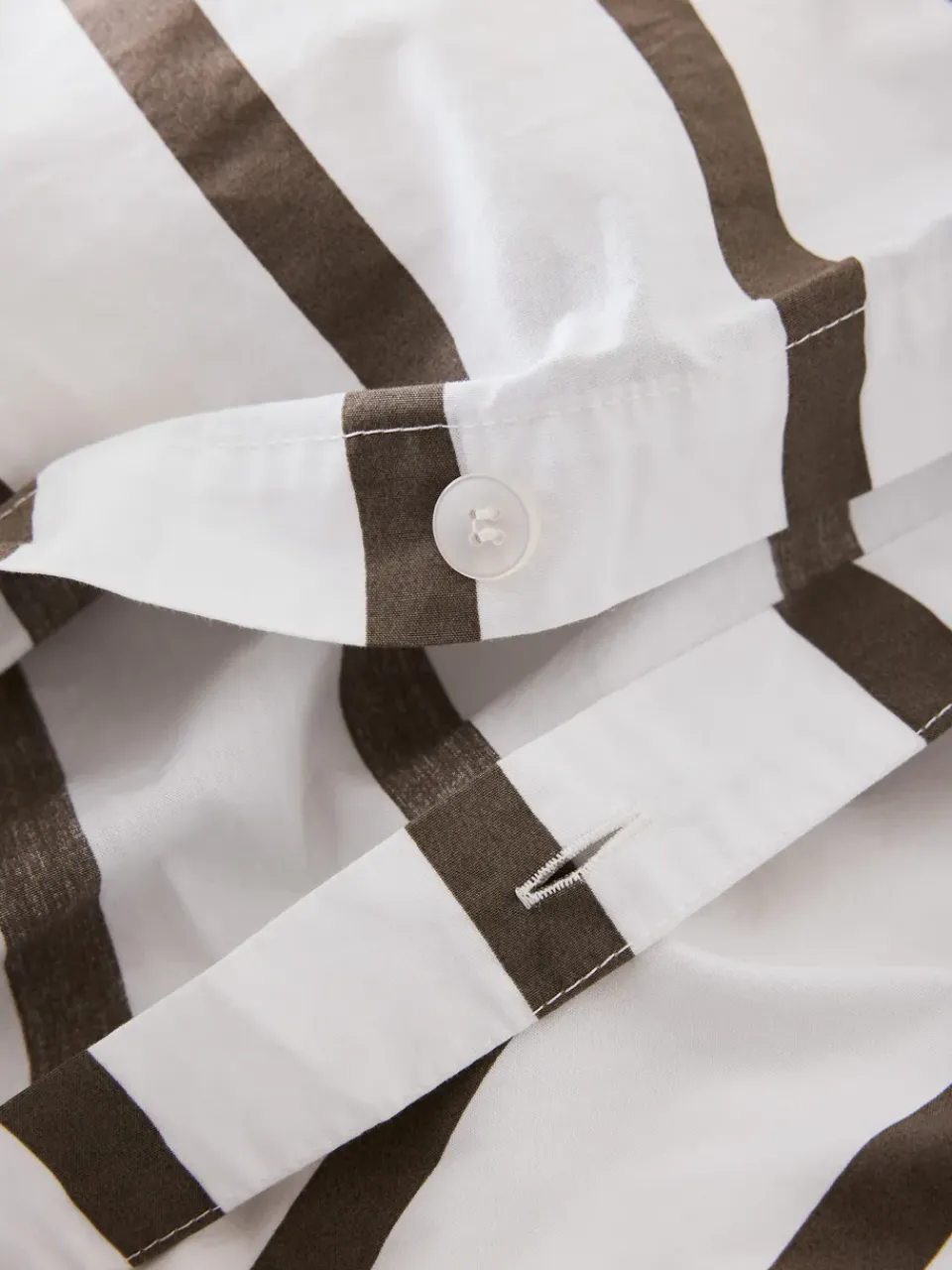 Duvet Covers^Tell Me More striped duvet cover cotton, Taupe, 150x200 cm WhiteBrown