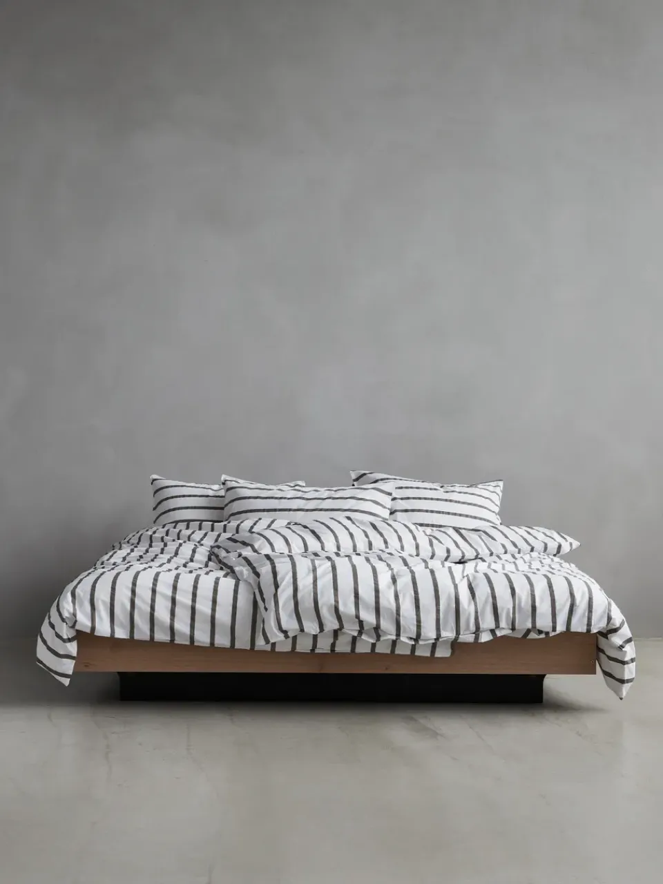 Duvet Covers^Tell Me More striped duvet cover cotton, Taupe, 150x200 cm WhiteBrown