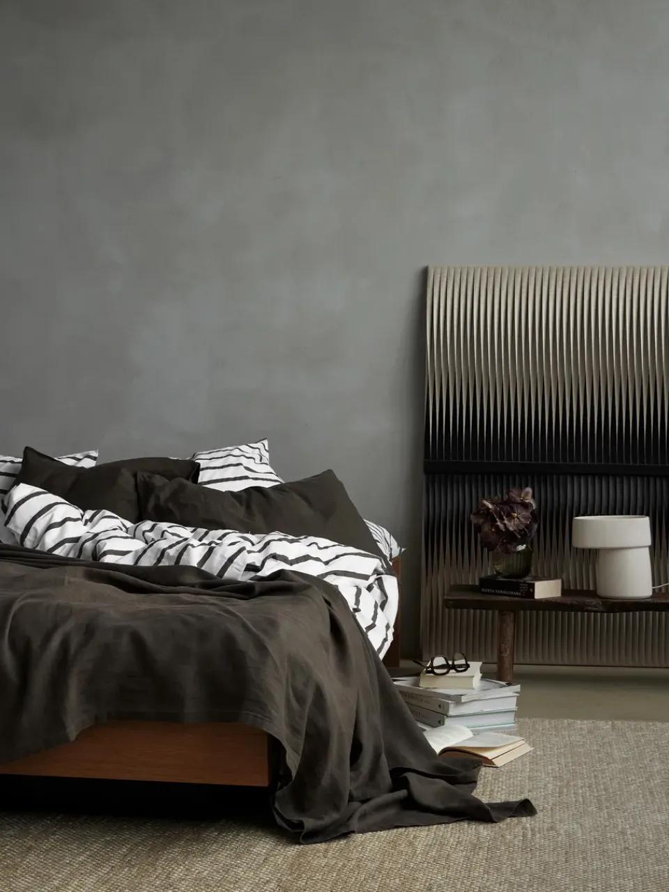 Duvet Covers^Tell Me More striped duvet cover cotton, Taupe, 150x200 cm WhiteBrown